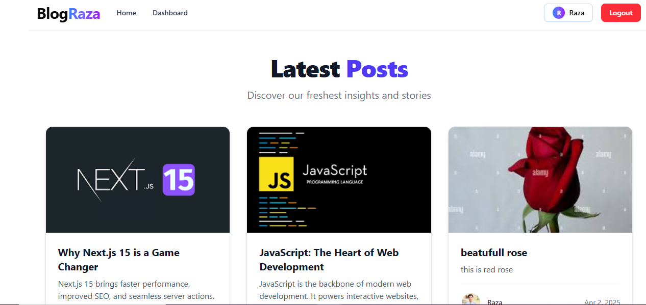 RazaBlogger - Modern Blogging Platform